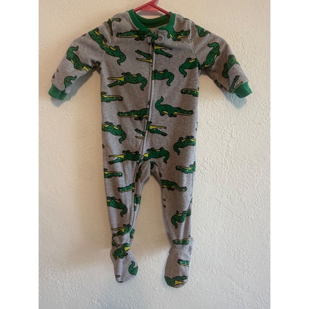 Simple Joys by Carters Baby Boys Gray Alligator Fleece Footed Sleeper 18M